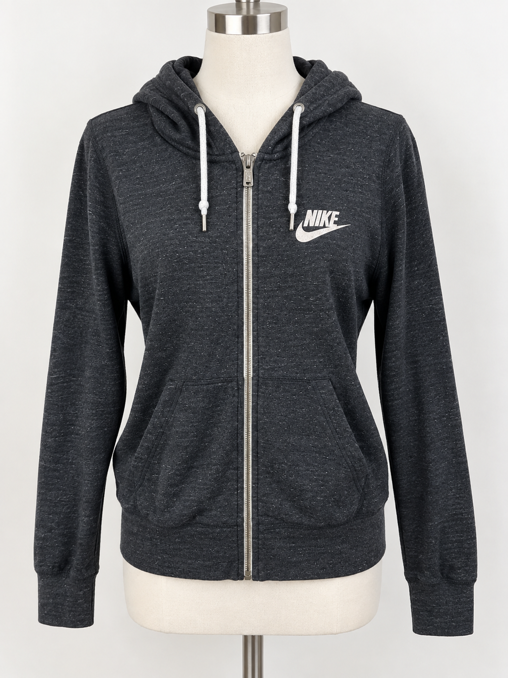 Nike Heather Gray/Black Nike Zipper Hoodie Size L