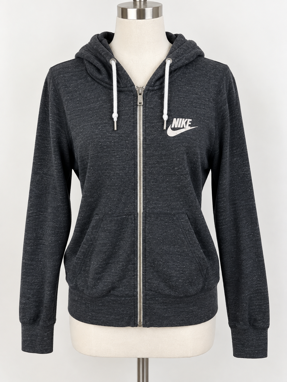Nike Heather Gray/Black Nike Zipper Hoodie Size L