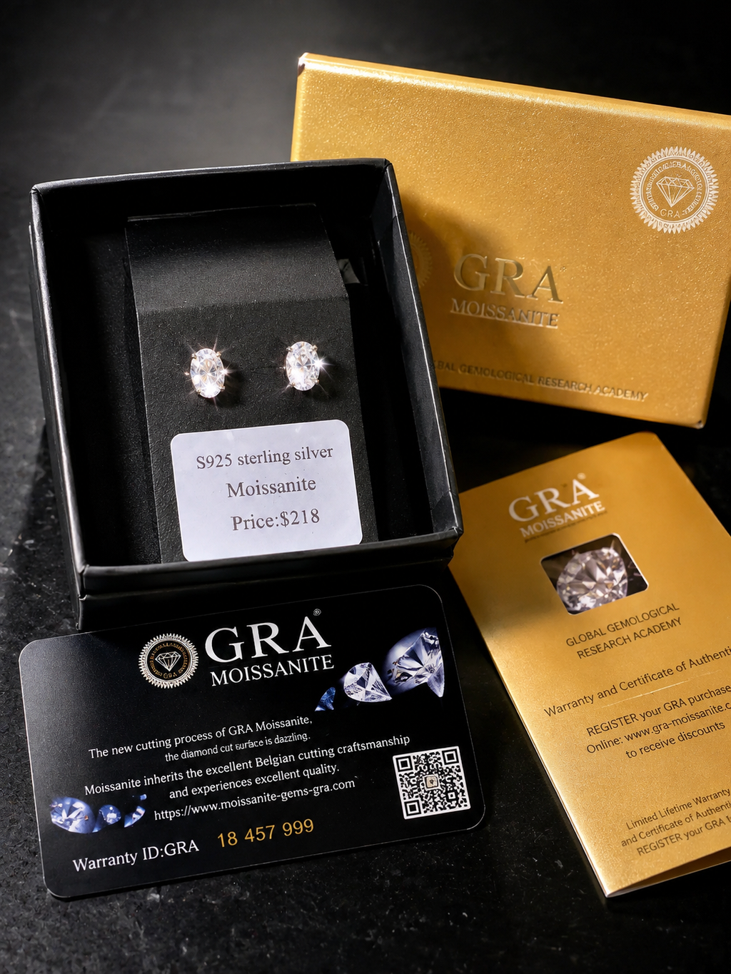 Oval Moissanite Stud Earrings- S925 Sterling Silver with GRA Certification