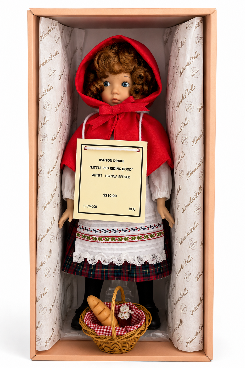 Vintage Dianna Effner Little Red Riding Hood Porcelain Doll – Ashton Drake / Knowles - Image 6