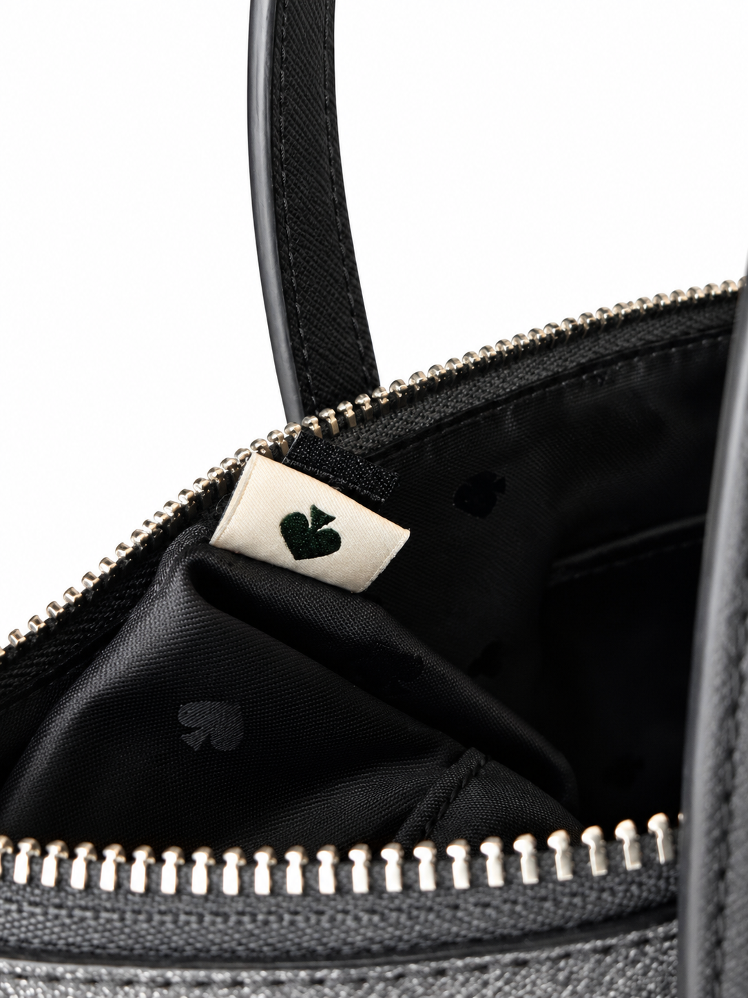 Kate Spade New York Glitter Tote Bag – Charcoal Gray & Black