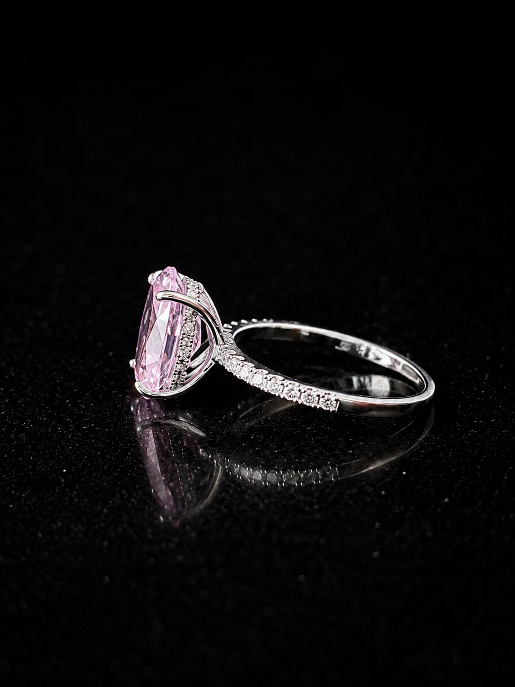4.5 Ct Lab-Grown Pink Sapphire Ring Sterling Silver Oval VVS1 UGI Certified Size 7