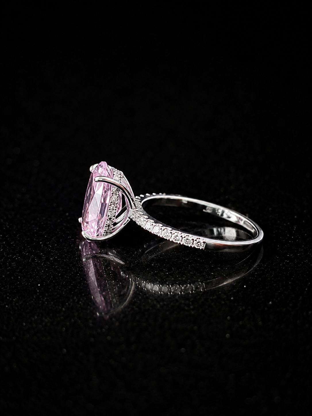 4.5 Ct Lab-Grown Pink Sapphire Ring Sterling Silver Oval VVS1 UGI Certified Size 7