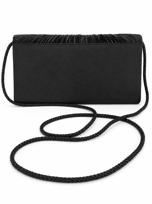 Black Pleated Clutch (Unknown Brand)