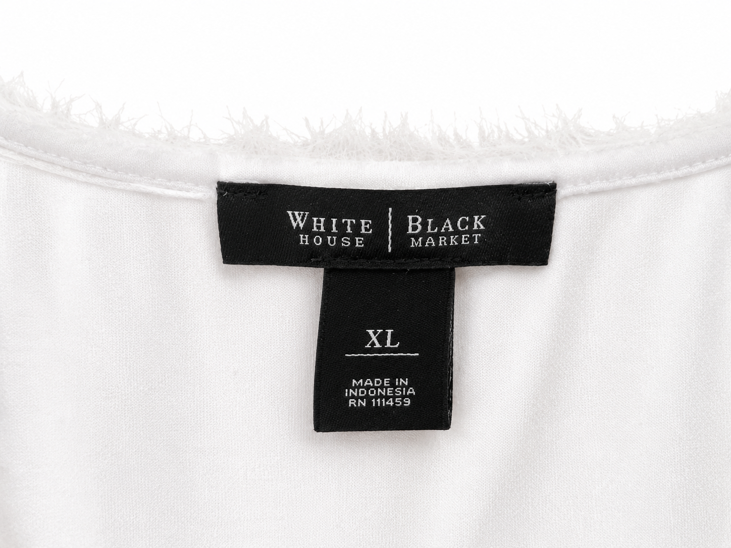 White House Black Market White Scoop Neck Tee with Black & Pink Floral XL