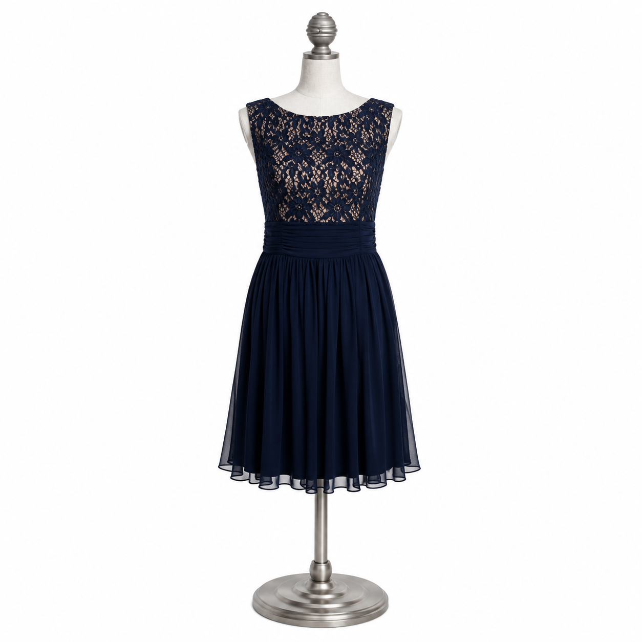 Jessica Howard Evenings Size 16 Black Lace Illusion Fit & Flare Cocktail Dress