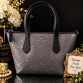 Kate Spade New York Glitter Tote Bag – Charcoal Gray & Black