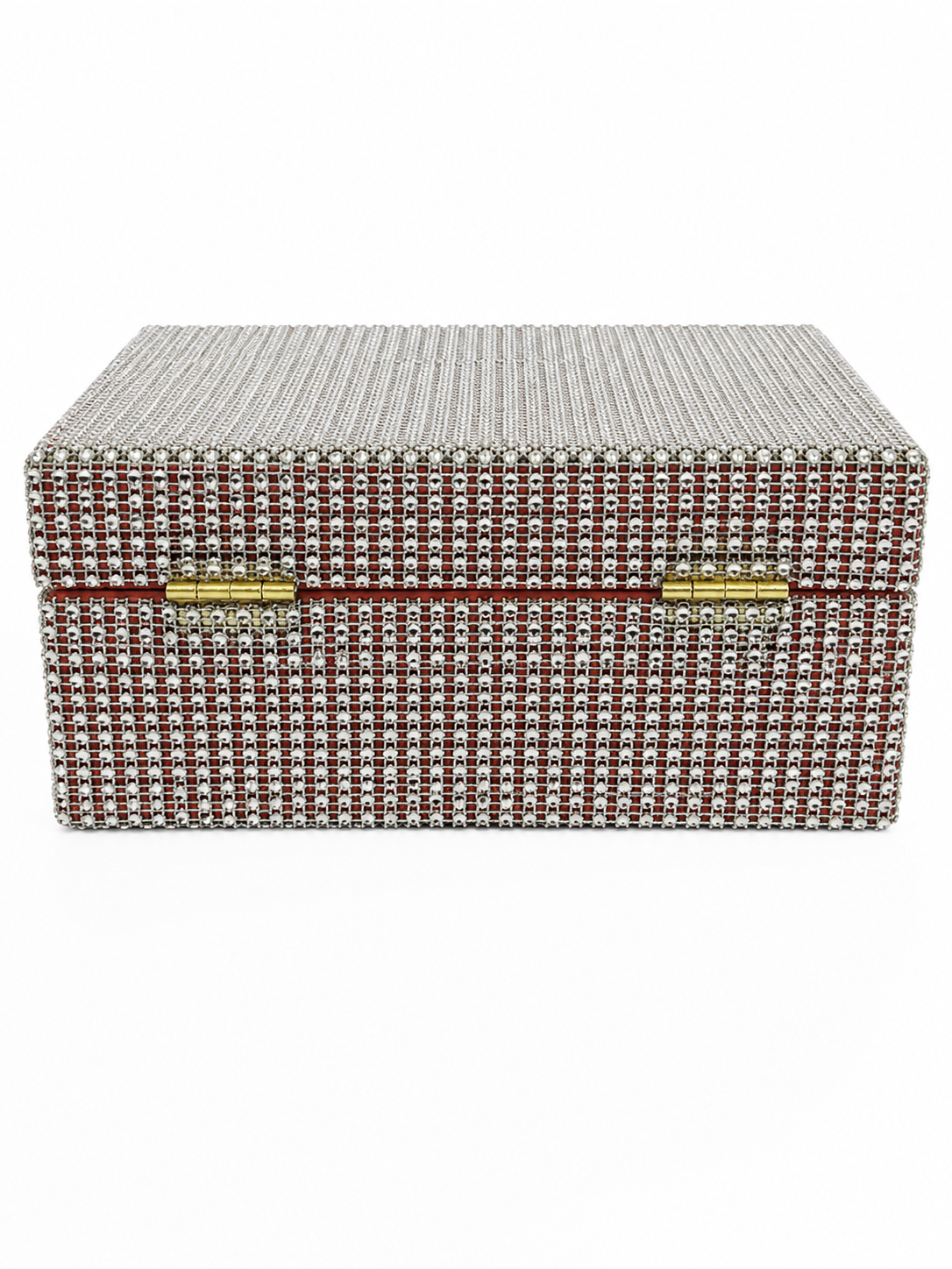 Elegant Rhinestone-Covered Decorative Jewelry Box