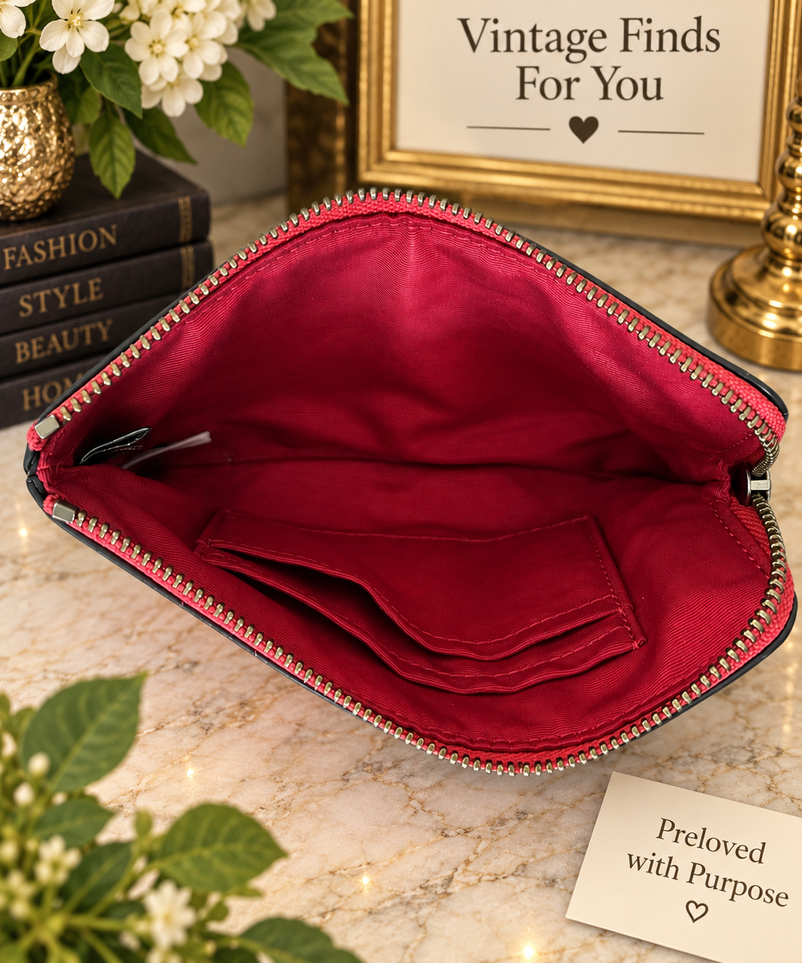 Coach Red Leather Wristlet