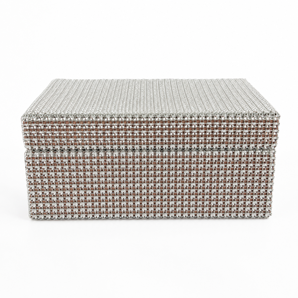 Elegant Rhinestone-Covered Decorative Jewelry Box