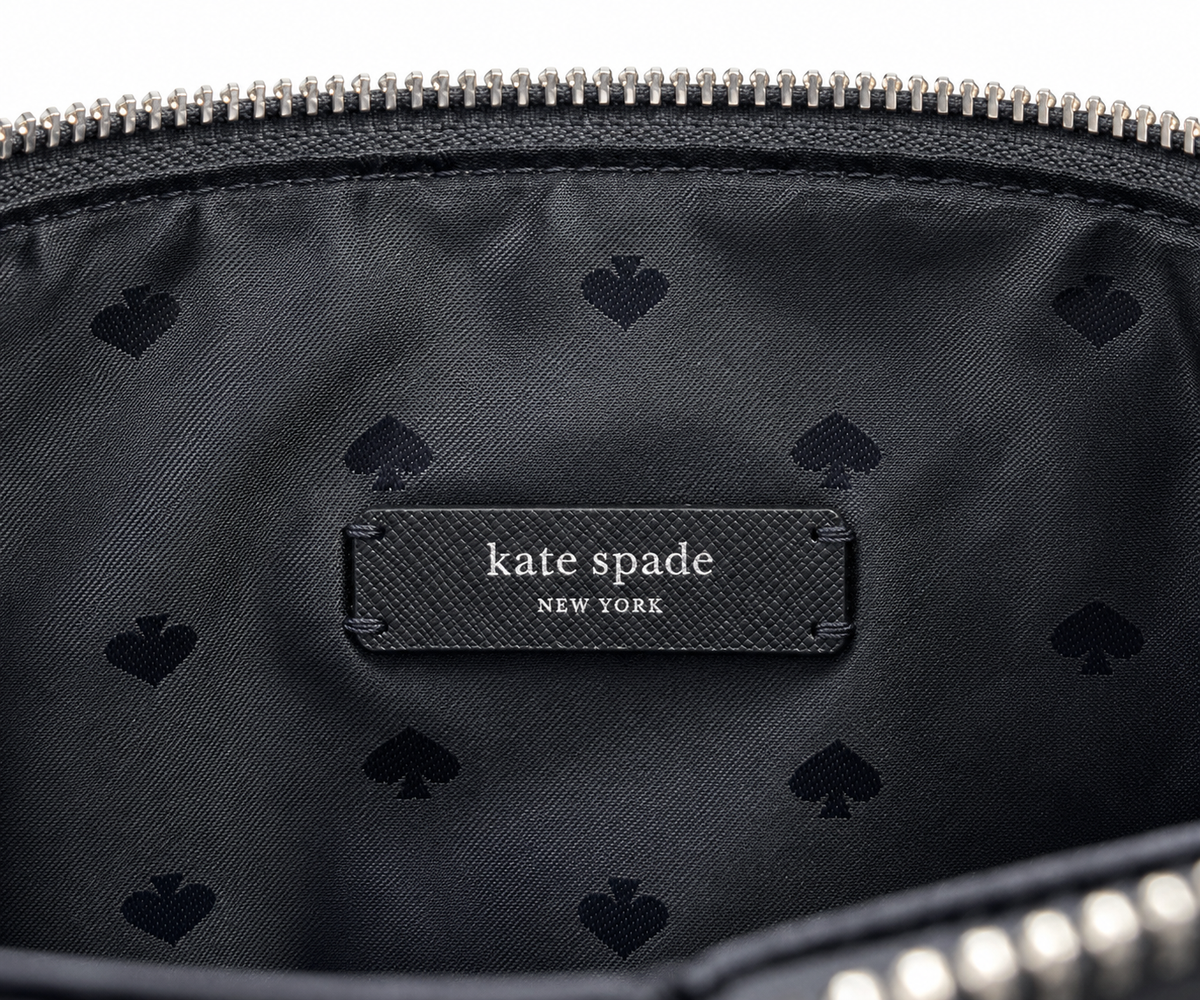 Kate Spade New York Glitter Tote Bag – Charcoal Gray & Black