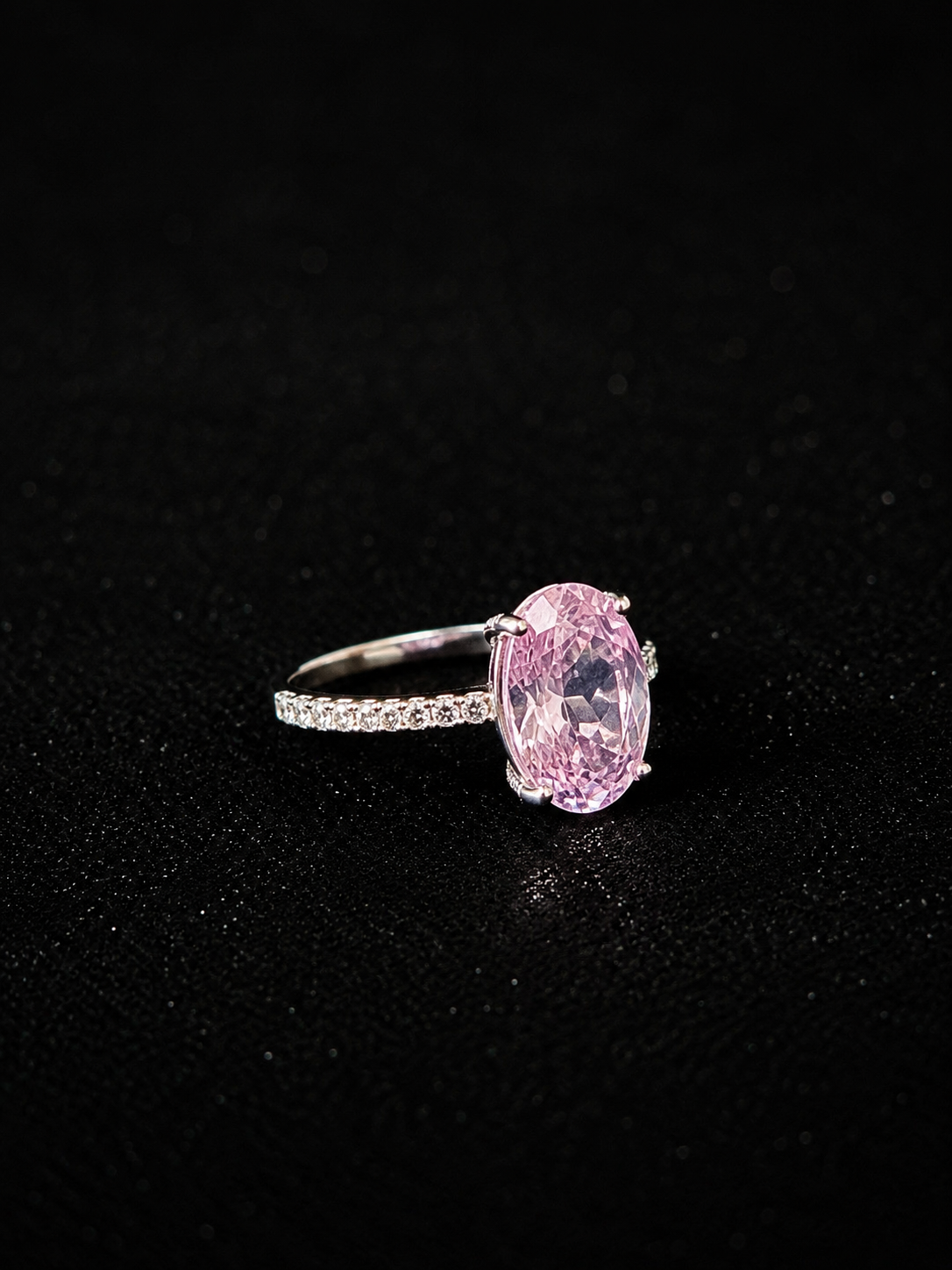 4.5 Ct Lab-Grown Pink Sapphire Ring Sterling Silver Oval VVS1 UGI Certified Size 7