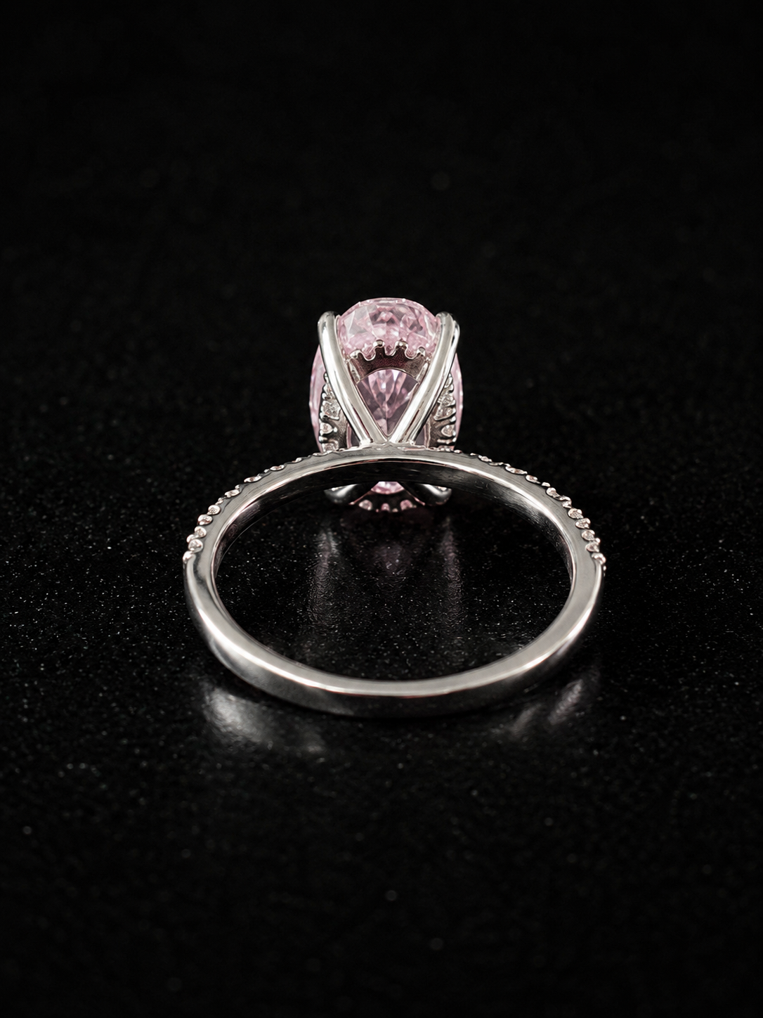 4.5 Ct Lab-Grown Pink Sapphire Ring Sterling Silver Oval VVS1 UGI Certified Size 7