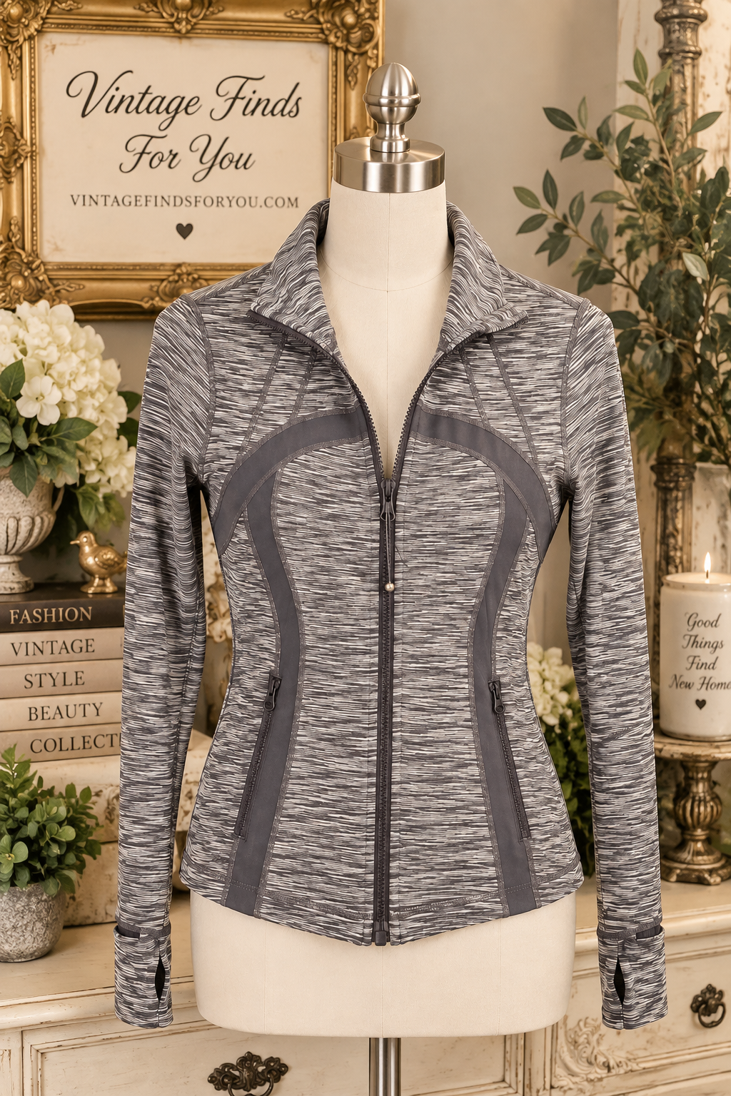 Lululemon Define Jacket Space Dye Gray White Full Zip Women’s Size 8