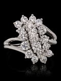 14K White Gold 3.00 CTW Natural Diamond Waterfall Ring  H-I SI