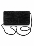 Black Pleated Clutch (Unknown Brand)