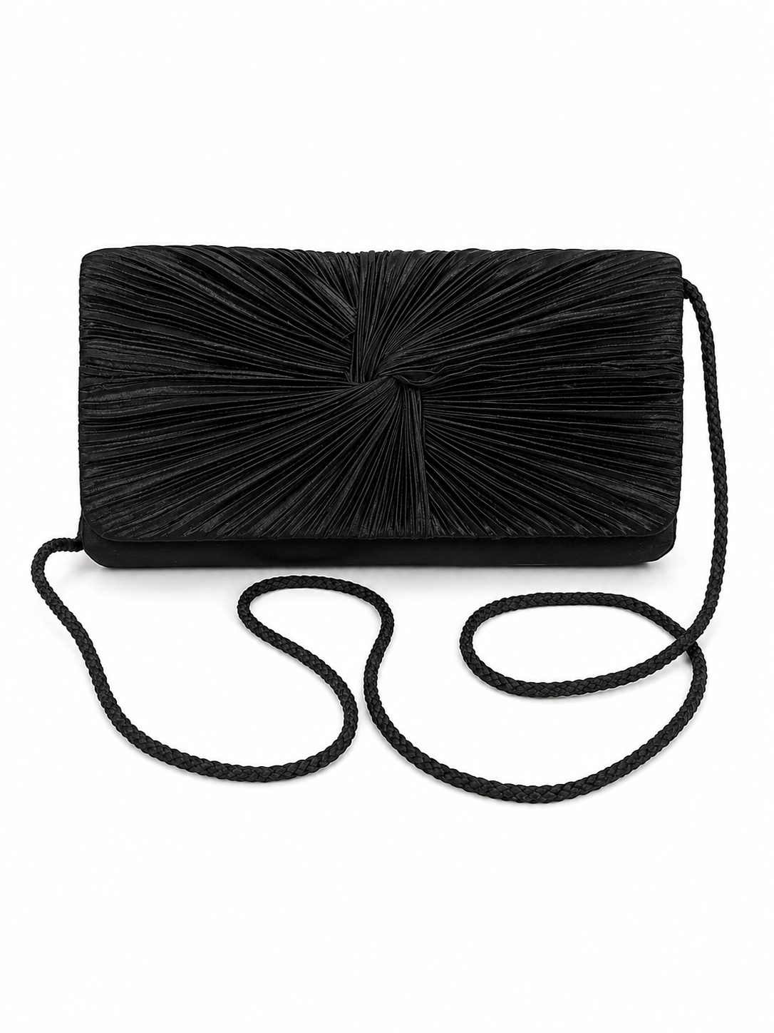 Black Pleated Clutch (Unknown Brand)