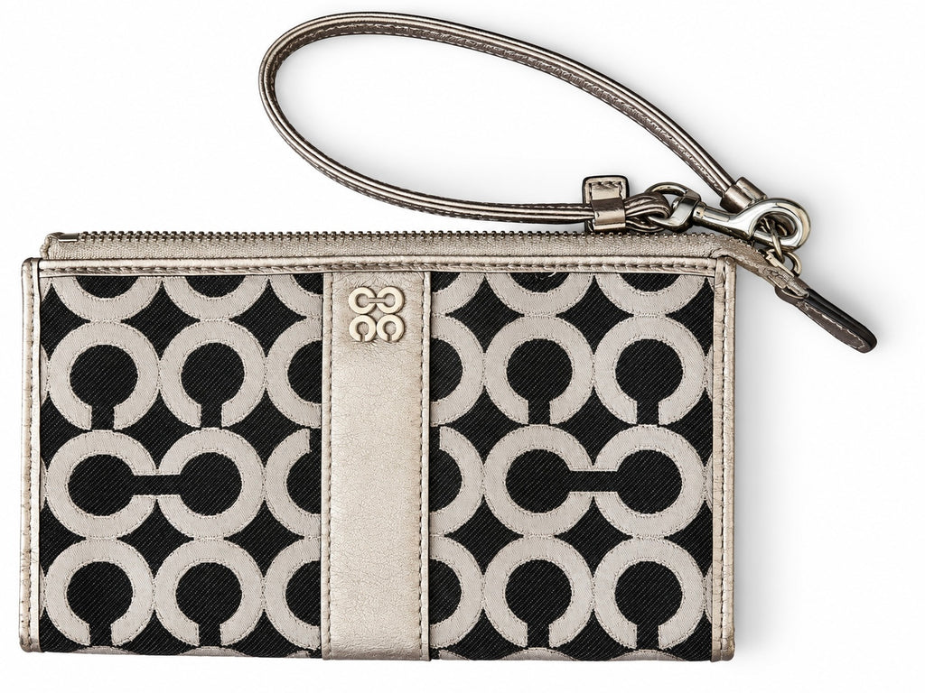 Coach Gray and Black Wallet/Wristlet