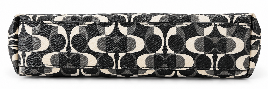 Black Gray Cream Op Art Cosmetic Makeup Pouch – Coach Branding