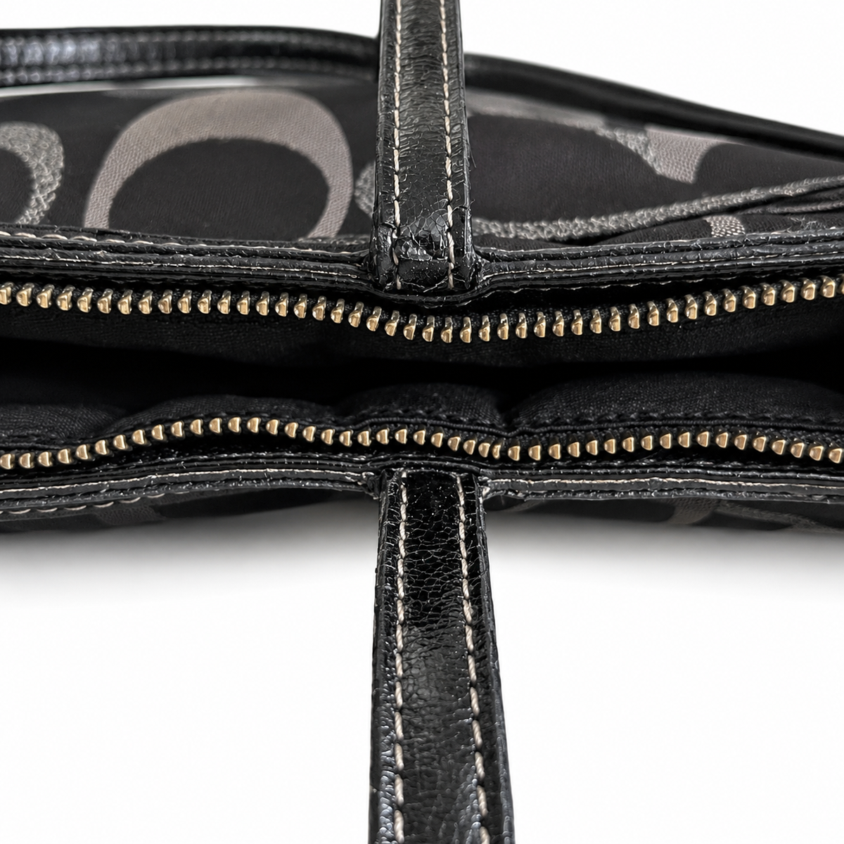 Coach Signature Black & Silver Jacquard Tote Bag – Style F20429