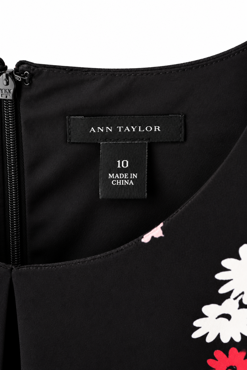 Ann Taylor Black Floral Keyhole Sheath Dress Size 10 NWOT