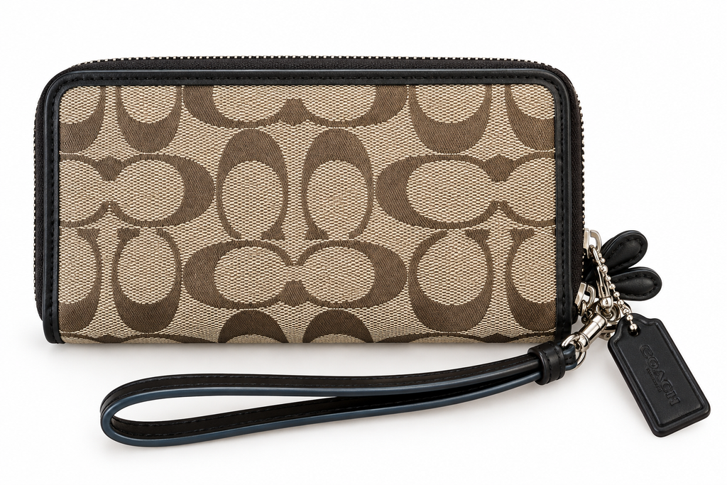 Coach Signature Double Zipper Wallet/Wristlet NWOT