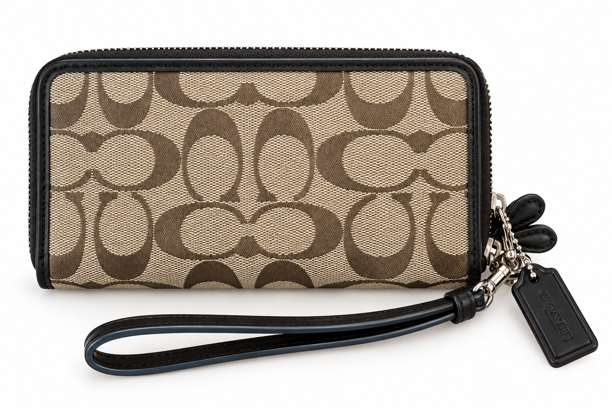 Coach Signature Double Zipper Wallet/Wristlet NWOT