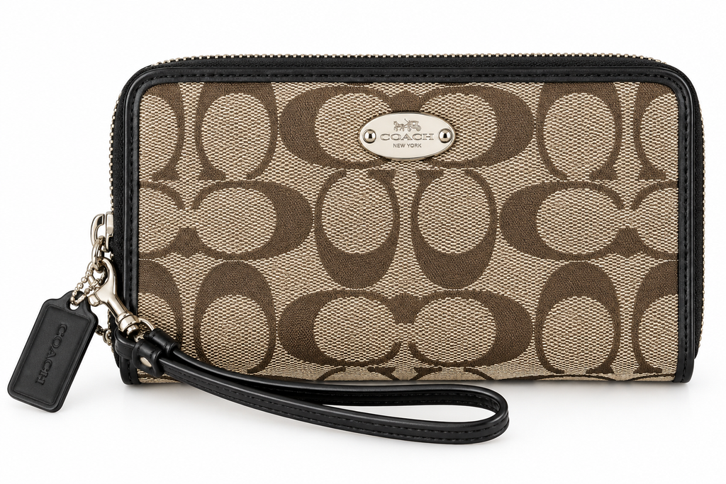 Coach Signature Double Zipper Wallet/Wristlet NWOT