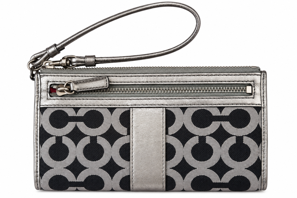 Coach Gray and Black Wallet/Wristlet